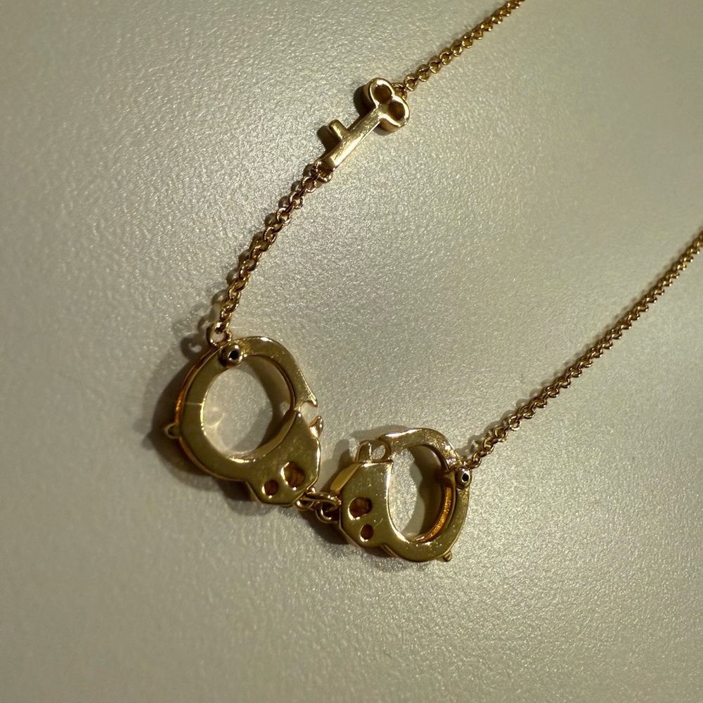 18k Gold Plated Handcuff and Key Necklace